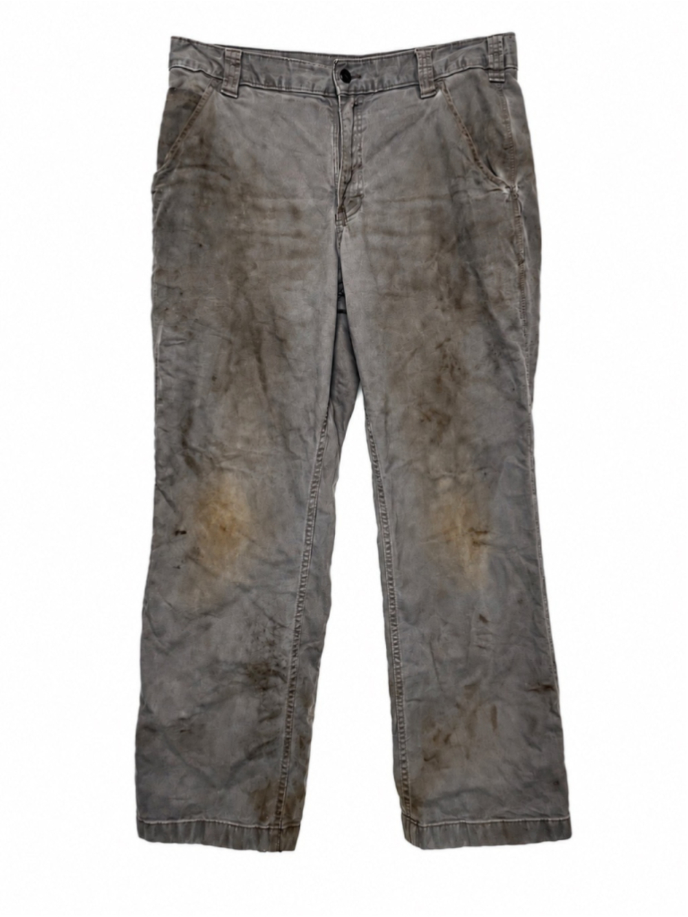 Carhartt Rugged Flex Pants Men 34x30 Gray Grunge Relaxed Fit Canvas Work 102291